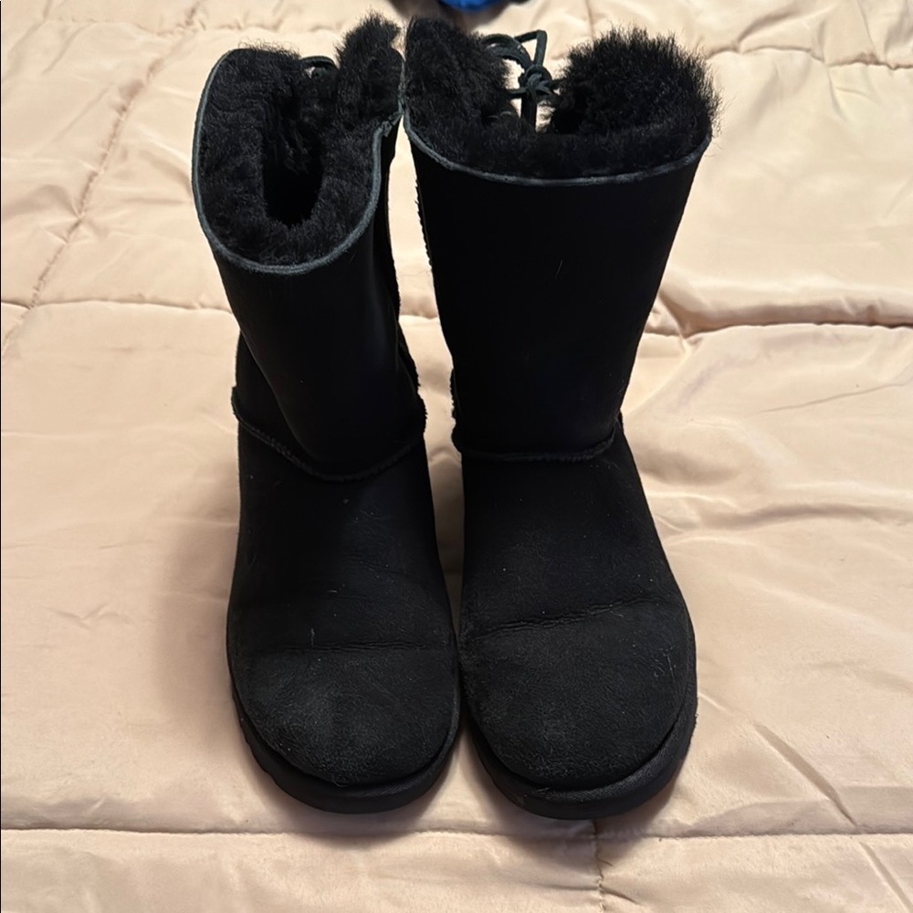 UGG Black Winter Boots with Suede Finish and Plush Lining